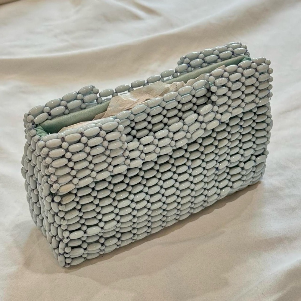 Urban outfitters grayish blue beaded tote
